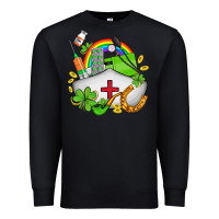 Black nurse  st patricks Premium Sweatshirt - AdoDesignShop