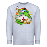 Heather Grey nurse  st patricks Premium Sweatshirt - AdoDesignShop