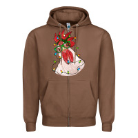 Chestnut christmas rooster with lights Zipper Hoodie - RanaPortraitStore