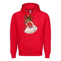 Red christmas rooster with lights Zipper Hoodie - RanaPortraitStore