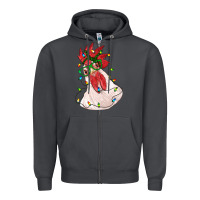 Smoke christmas rooster with lights Zipper Hoodie - RanaPortraitStore