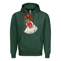 Sports Green christmas rooster with lights Zipper Hoodie - RanaPortraitStore