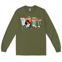 Alaskan Border Collie Dog Coffee Cups Long Sleeve Tee | Teevron