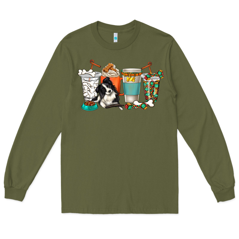 Alaskan Border Collie Dog Coffee Cups Long Sleeve Tee by texasbilliewilder | Teevron