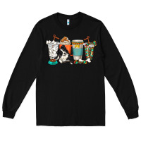 Black alaskan border collie dog coffee cups Long Sleeve Tee - texasbilliewilder