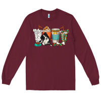 Burgundy alaskan border collie dog coffee cups Long Sleeve Tee - texasbilliewilder