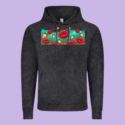 Lips And Strawberries Vintage Hoodie Designed By Adodesignshop