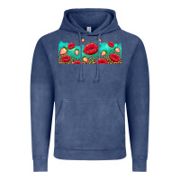 Vintage Denim lips and strawberries Vintage Hoodie - AdoDesignShop
