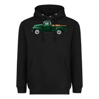 Black western green truck right side view Heavyweight Hoodie - FaDigitalArtStudio