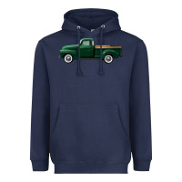 Navy western green truck right side view Heavyweight Hoodie - FaDigitalArtStudio