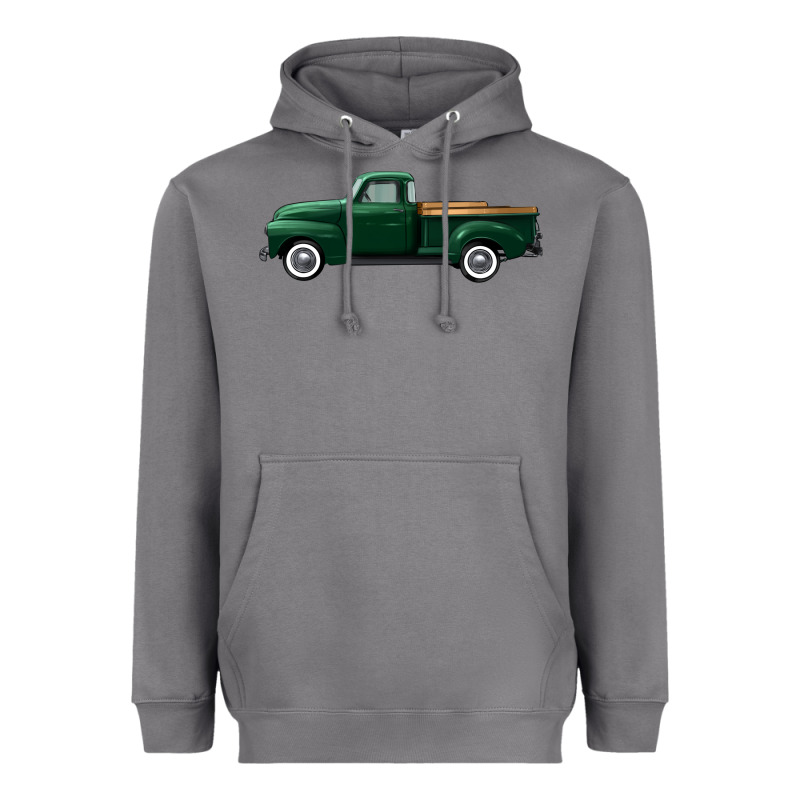 Western Green Truck Right Side View Heavyweight Hoodie by FaDigitalArtStudio | Teevron