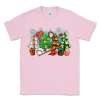 Bubblegum Pink christmas trees with baseball Classic Tee - Zillion Design Studio