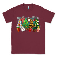 Burgundy christmas trees with baseball Classic Tee - Zillion Design Studio