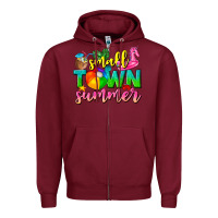 Burgundy small town summer tbw Zipper Hoodie - texasbilliewilder