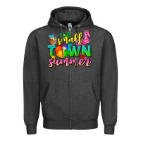 Charcoal Heather small town summer tbw Zipper Hoodie - texasbilliewilder