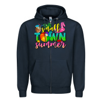 Navy small town summer tbw Zipper Hoodie - texasbilliewilder