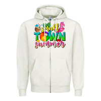 Oatmeal Heather small town summer tbw Zipper Hoodie - texasbilliewilder