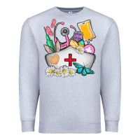Heather Grey nurse  easter Premium Sweatshirt - AdoDesignShop