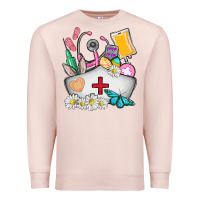 Pale Pink nurse  easter Premium Sweatshirt - AdoDesignShop