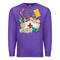 Purple nurse  easter Premium Sweatshirt - AdoDesignShop