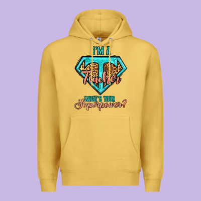 I'm A Teacher What's Your Superpower Leopard Premium Hoodie Designed By Jasminsmagicworld
