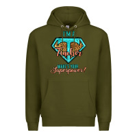 Army Green i'm a teacher what's your superpower leopard Premium Hoodie - Jasminsmagicworld