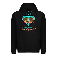 Black i'm a teacher what's your superpower leopard Premium Hoodie - Jasminsmagicworld