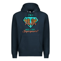 Navy i'm a teacher what's your superpower leopard Premium Hoodie - Jasminsmagicworld