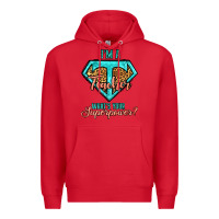 Red i'm a teacher what's your superpower leopard Premium Hoodie - Jasminsmagicworld