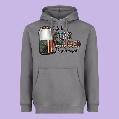 Getting Star Spangled Hammered Heavyweight Hoodie Designed By Cowhidedigitalart