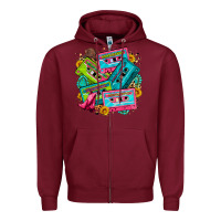 Burgundy 90's country cassette tapes Zipper Hoodie - Zillion Design Studio