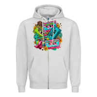 Dove Grey 90's country cassette tapes Zipper Hoodie - Zillion Design Studio