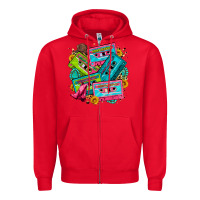 Red 90's country cassette tapes Zipper Hoodie - Zillion Design Studio