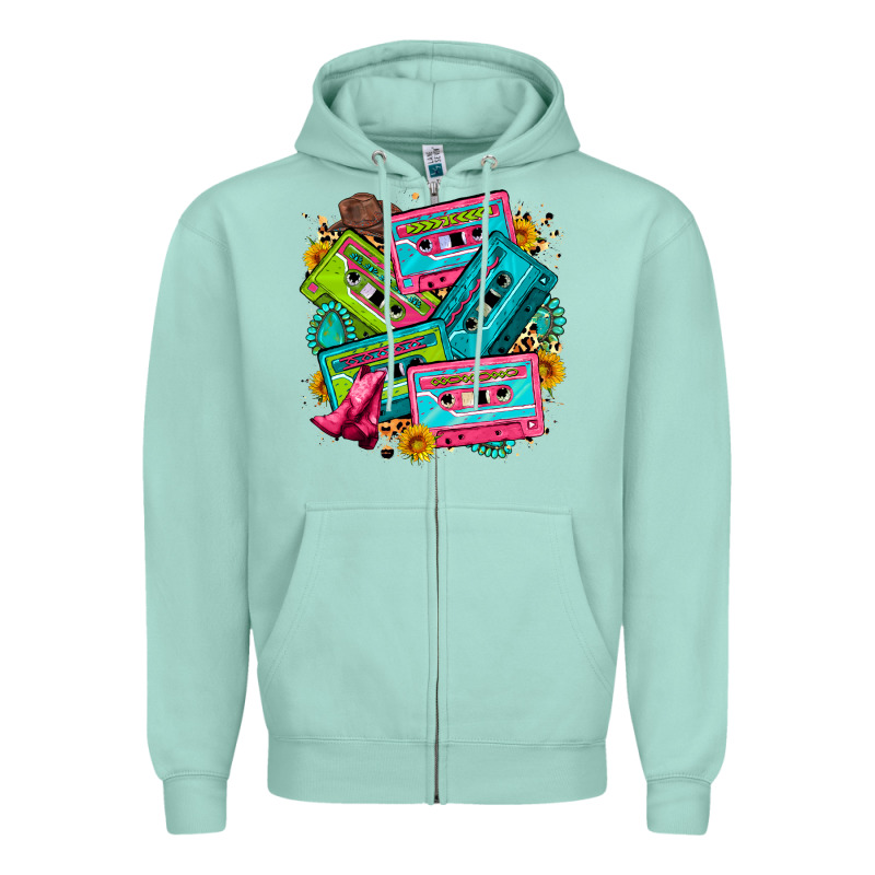 90's Country Cassette Tapes Zipper Hoodie by Zillion Design Studio | Teevron