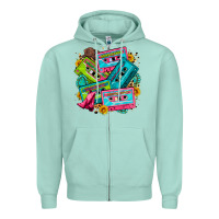 Seafoam 90's country cassette tapes Zipper Hoodie - Zillion Design Studio