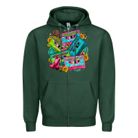 Sports Green 90's country cassette tapes Zipper Hoodie - Zillion Design Studio