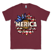 Burgundy merica with sunflower Classic Tee - texasbilliewilder