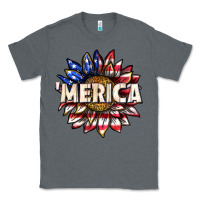 Charcoal Heather merica with sunflower Classic Tee - texasbilliewilder