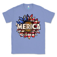 Colony Blue merica with sunflower Classic Tee - texasbilliewilder