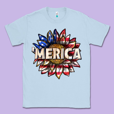 Classic Tee merica with sunflower