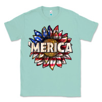 Seafoam merica with sunflower Classic Tee - texasbilliewilder
