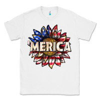 White merica with sunflower Classic Tee - texasbilliewilder
