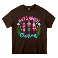 Chocolate Brown Nuts About Christmas Heavy Core Tee - CowhideDigitalArt