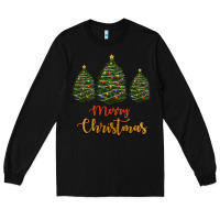 Black merry christmas trees Long Sleeve Tee - RanaPortraitStore