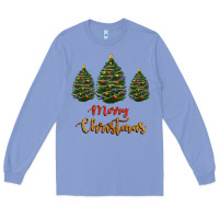 Colony Blue merry christmas trees Long Sleeve Tee - RanaPortraitStore