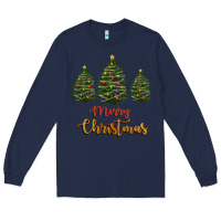Navy merry christmas trees Long Sleeve Tee - RanaPortraitStore