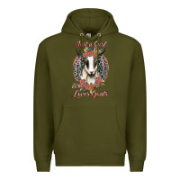 Army Green just a girl who loves goats Premium Hoodie - Jasminsmagicworld