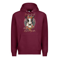Burgundy just a girl who loves goats Premium Hoodie - Jasminsmagicworld