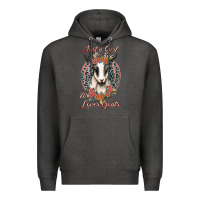 Charcoal Heather just a girl who loves goats Premium Hoodie - Jasminsmagicworld