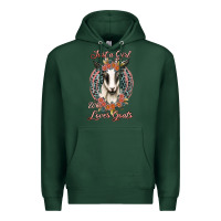 Sports Green just a girl who loves goats Premium Hoodie - Jasminsmagicworld